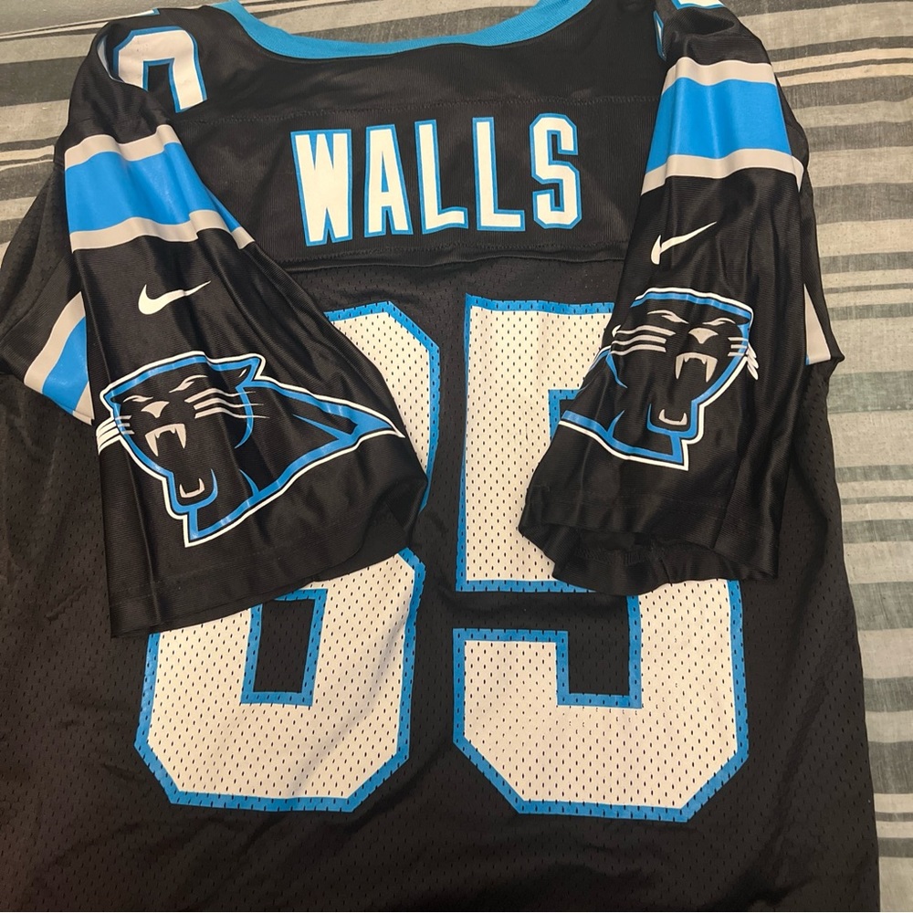 Vintage Carolina Panthers Wesley Walls Nike Football Jersey Mens Large Black - Picture 4 of 4